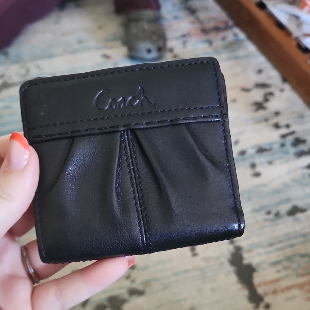 Coach Black Leather Card Holder